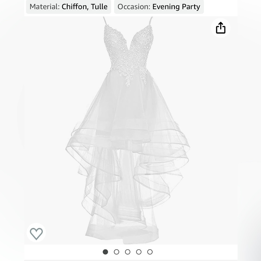 Elegant White Evening Party Dress